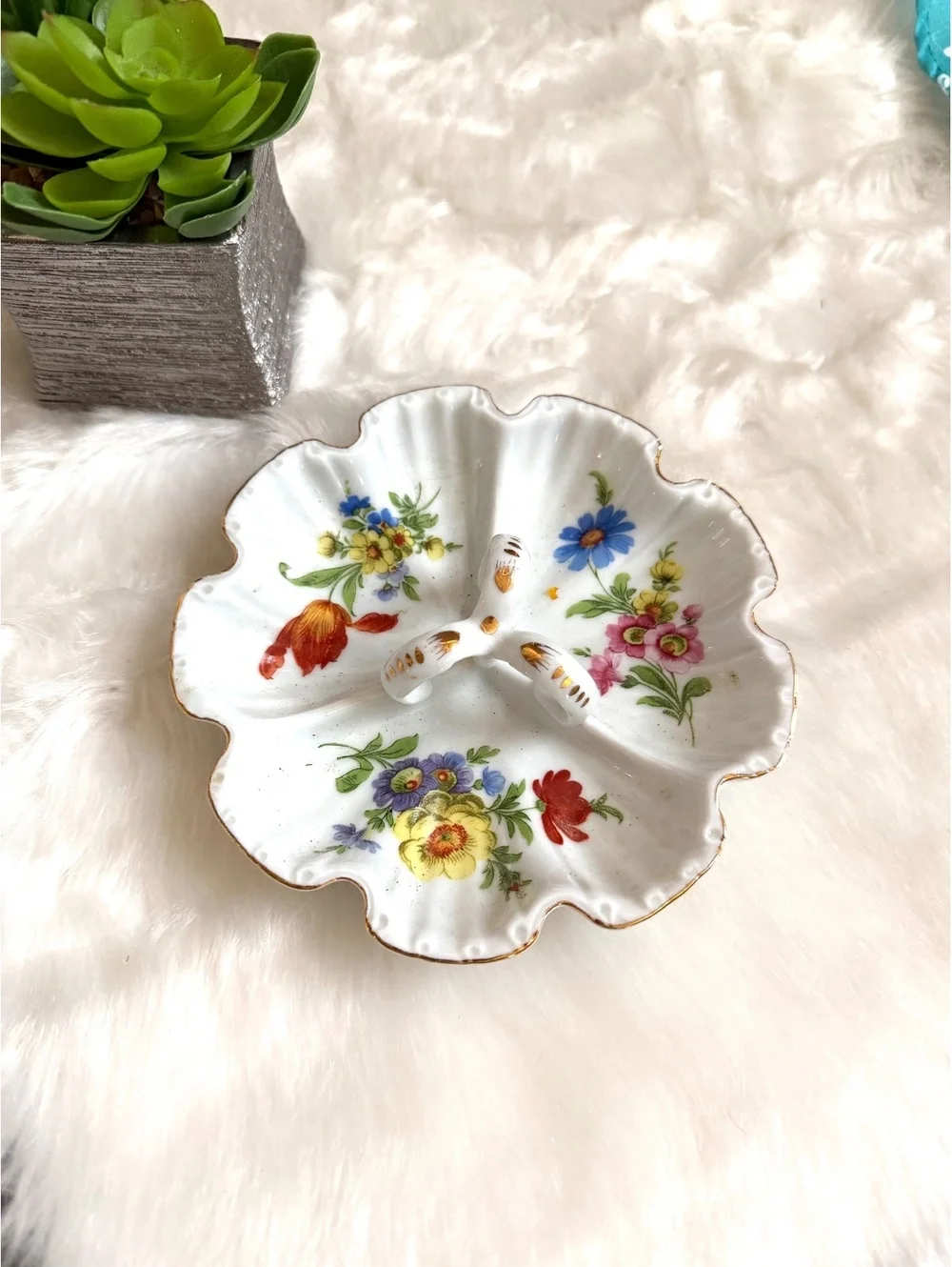 Royal Danube Vintage Floral Divided Serving Dish